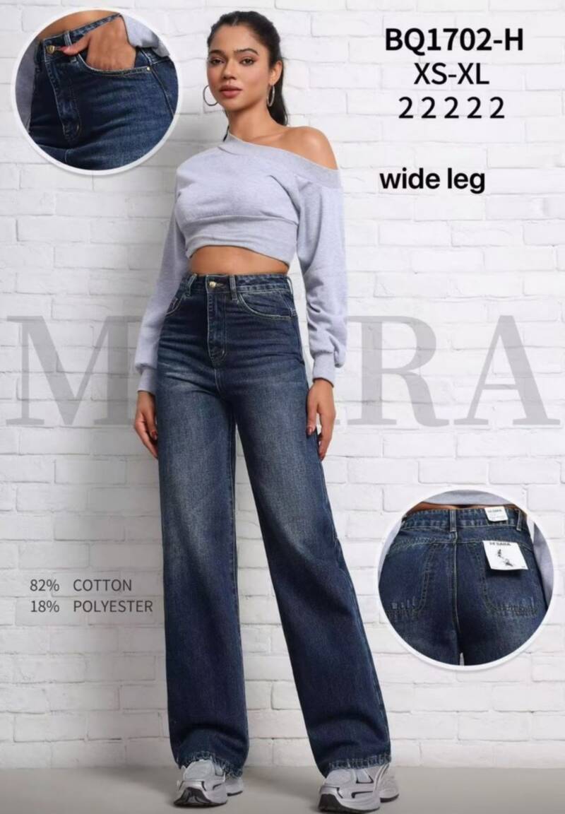 Spodnie jeansy damskie Roz XS-XL, 1 Kolor Paczka 10 szt